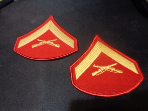 US Marine Corps Lance Corporal Chevrons patch E-3 for Male Service Dress Alpha