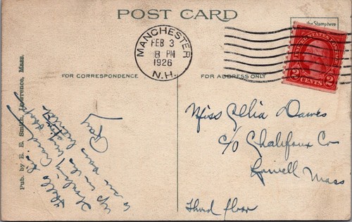 Carte postale Manchester New Hampshire lycée postée 1926 - Photo 2/2