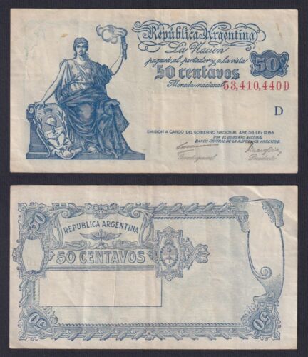 Banconota Argentina 50 centavos (1942-1948) P.-250a BB+/VF+ - Imagen 1 de 1