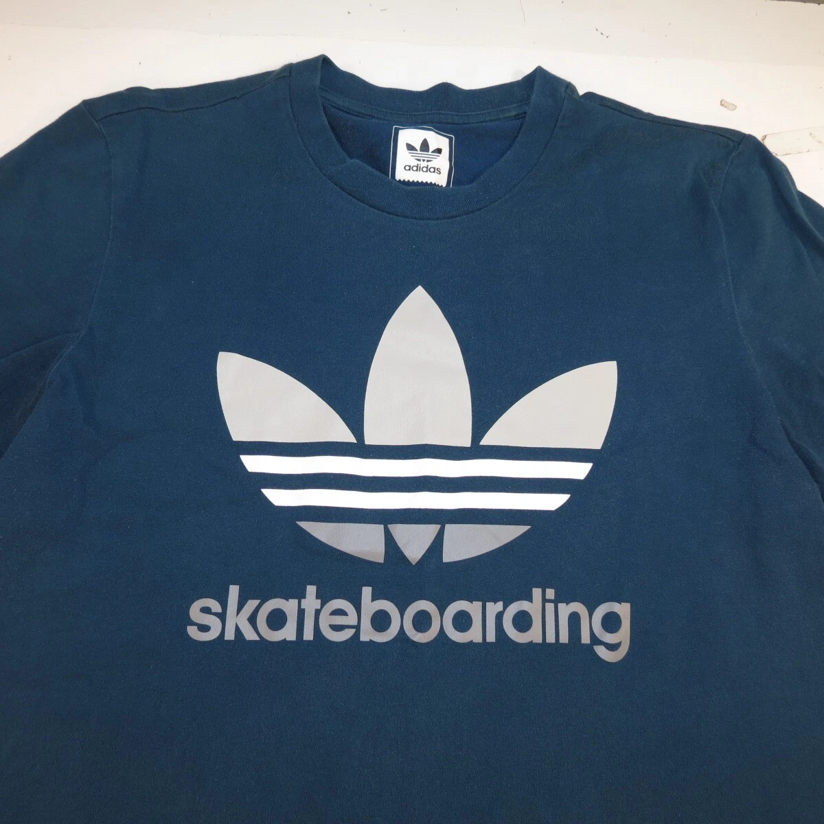 ADIDAS SKATEBOARDING SKATE BOARD SKATER SKATING TEE T SHIRT Mens L Blue