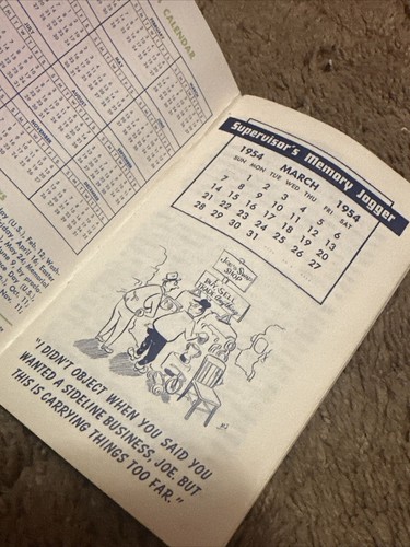 supervisors memory jogger March 1954 Vintage Booklet - Picture 3 of 3