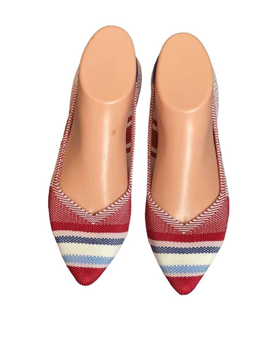 Rothy's 7 Varsity Stripe Red Points Rare Unicorn Flat Shoes BNIB | eBay