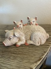 Vintage Ceramic Momma Pig And Piglets 5:5 X 3