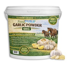 Food PURA® 6KG GARLIC Powder Bucket - HORSE & PONY Supplements HUMAN FOOD Grade