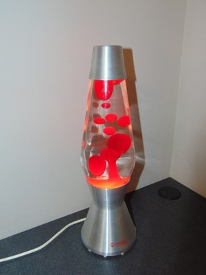 Mathmos Astro Vintage Retro Lava Lamp - Chrome Finish - Red Lava - Clear - VGC