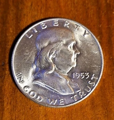 1953-D UNC Franklin Silver Half Dollar 90% Silver