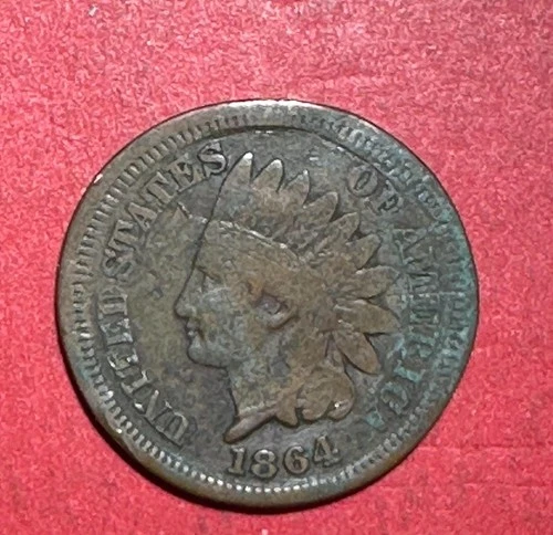 1864 US Indian Head Cent! "Bronze" Variety! FINE Details! Civil War Days!