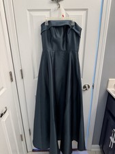 Alfred Sung Dark Green Strapless Sleeveless Bridesmaid Dress 100% Polyester 10P
