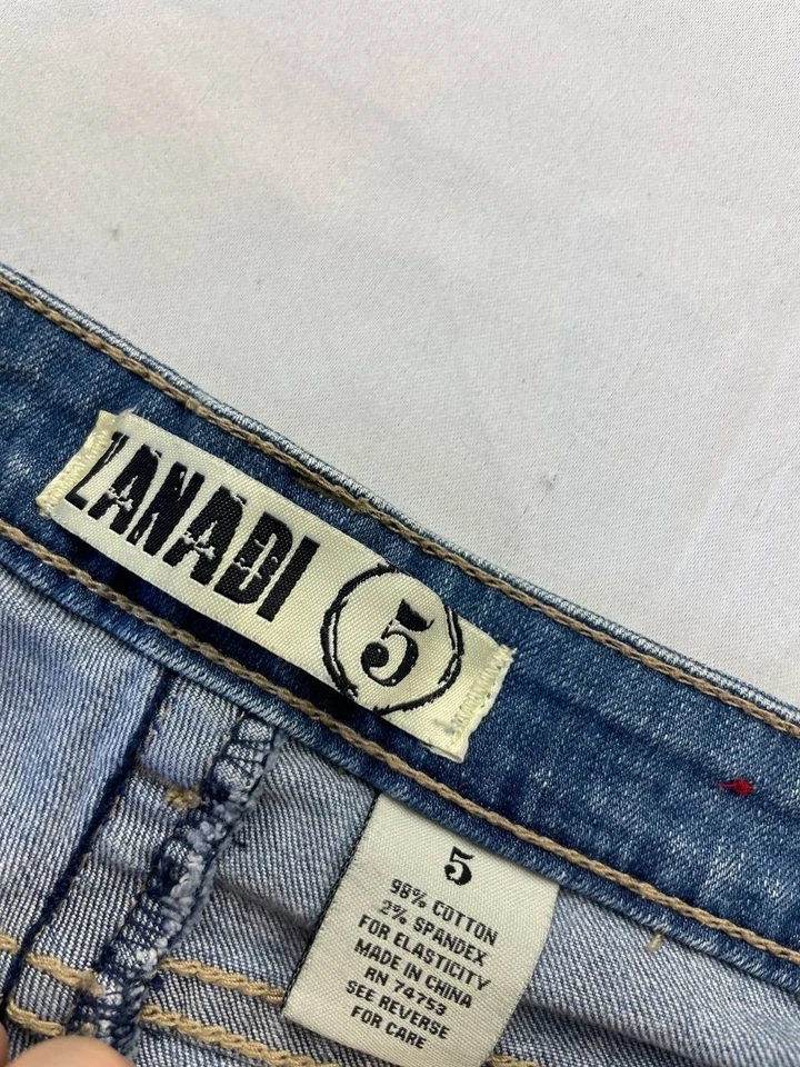 Винтажные женские джинсовые шорты Zanadi Y2K Micro размер 5 с низкой талией Booty Festival - Изображение 3 из 4