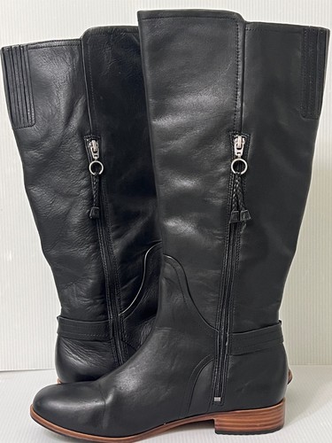 UGG Amberlee Boots Buckle 1921 Black Leather Tall Riding Boots Sz 9 EUC - Picture 11 of 19