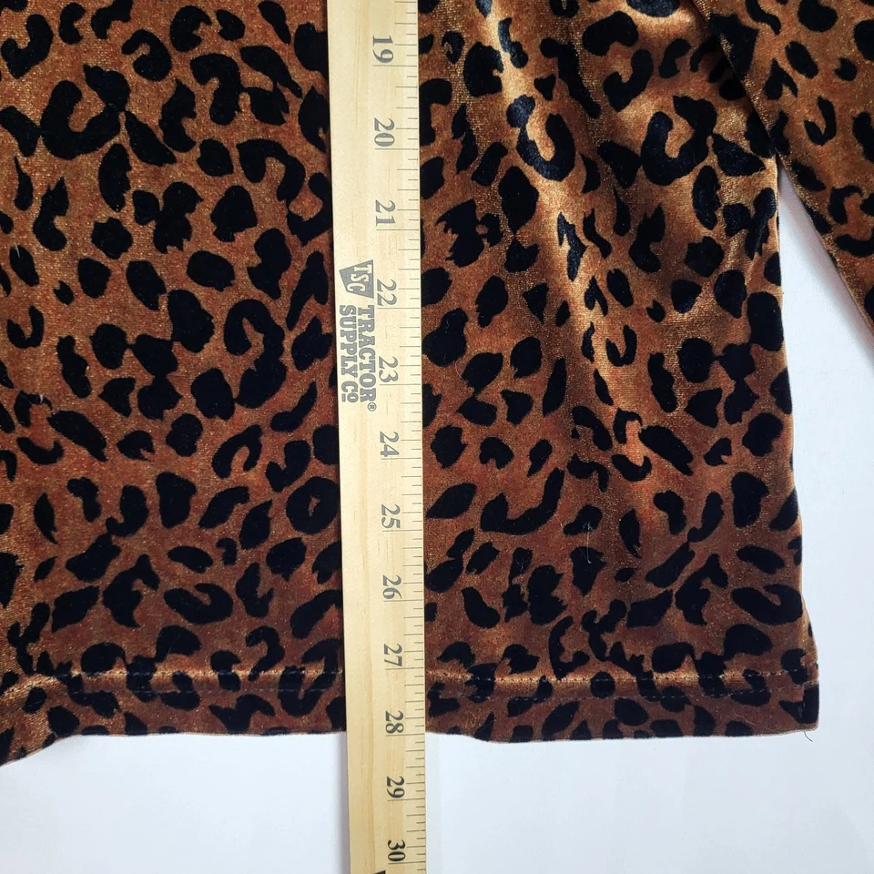Top de terciopelo vintage Joanna Plus para mujer 20W marrón negro estampado animal terciopelo boho Foto 4 de 4