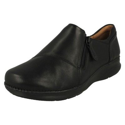 Damen Clarks Unstructured Keilsohlen Schuhe Appley Reißverschluss
