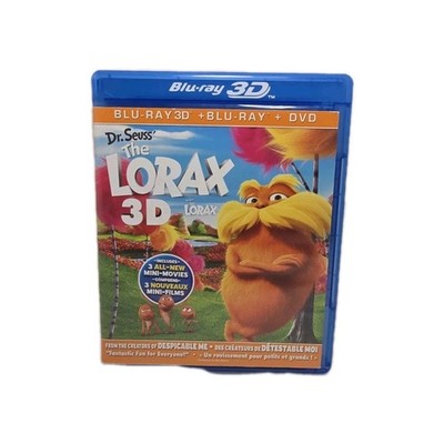 The Lorax 3D Blu-Ray 3D/Blu-Ray/DVD Dr Seuss Rare OOP illumination