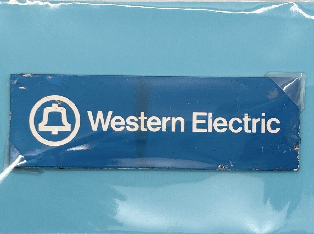 Lot of 5 Vintage Western Electric Equipment Metal Nameplates