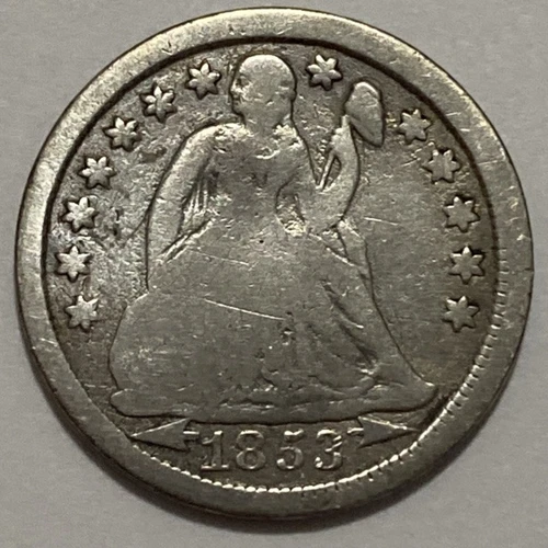 1853 w/Arrows - Seated Liberty Dime - Exact Coin Imaged #SL140