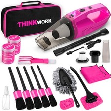 THINKWORK Car Detailing Kit with Cordless Vacuum Cleaner, Brushes Accessories