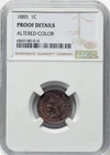 1885 Indian Head Cent Proof - NGC Proof Details - altered color - beautiful coin