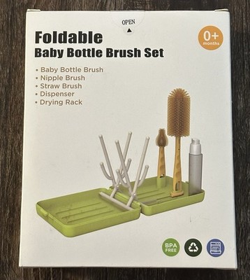 Foldable Travel Baby Bottle Brush Set 0+ White Case Color A9-3