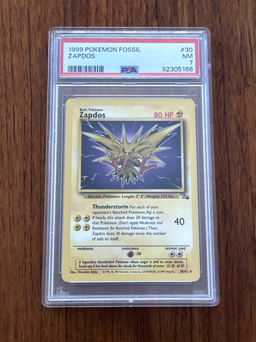 Zapdos 1999 Fossil #30 PSA 7