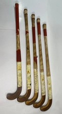 Vintage Field Hockey Sticks Set of 5 Wood Mulberry Head 36in