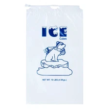 400 Pack 10 lb Ice Bags Heavy Duty with Drawstring 1.30 Mil Thick Freezer Safe