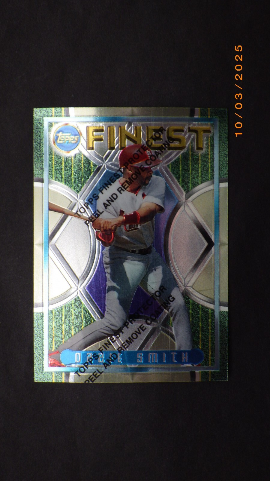 1995 Topps Finest - With Film, Ozzie Smith #217 " Scuff Marks on Flim "...NM/M