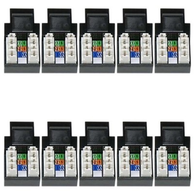 10x RJ11 RJ12 Cat3 Keystone Jack Telephone Phone Line 110 Punch Down 6P6C Black