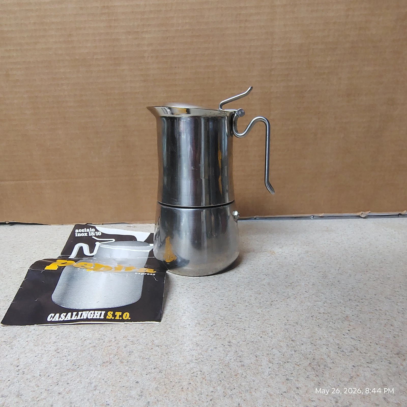 VINTAGE CASALINGHI STO PEPITA EXPRESS 18/10 COFFEE MAKER ITALY 6 CUP