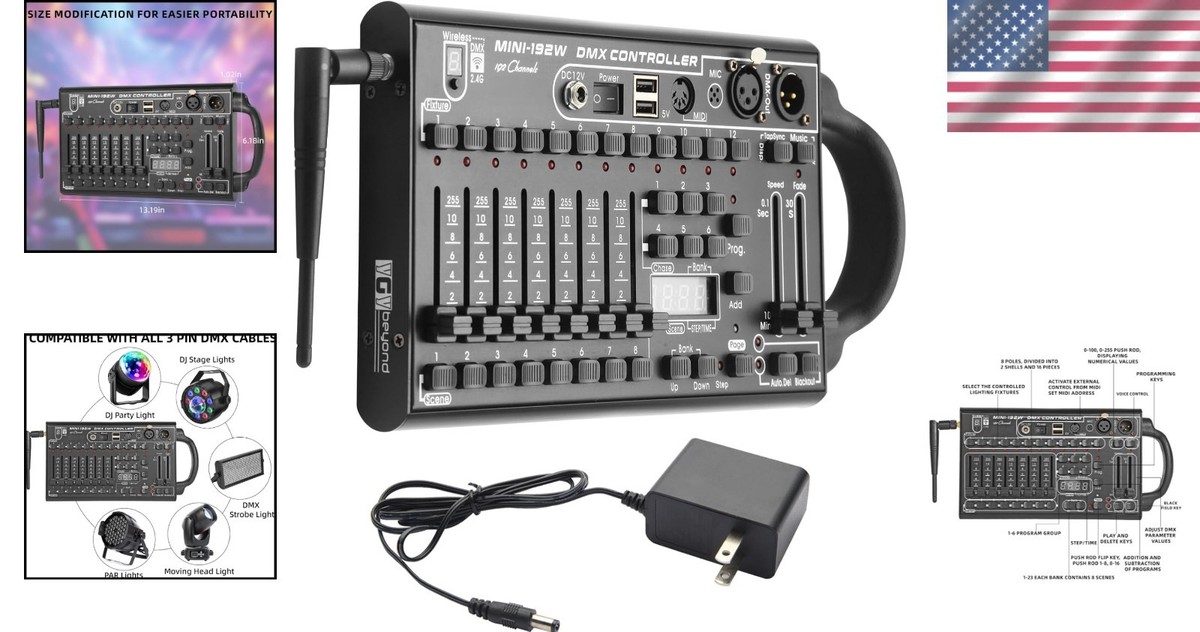 Compact Wireless DMX Lighting Controller for 240 Scenes - Ideal