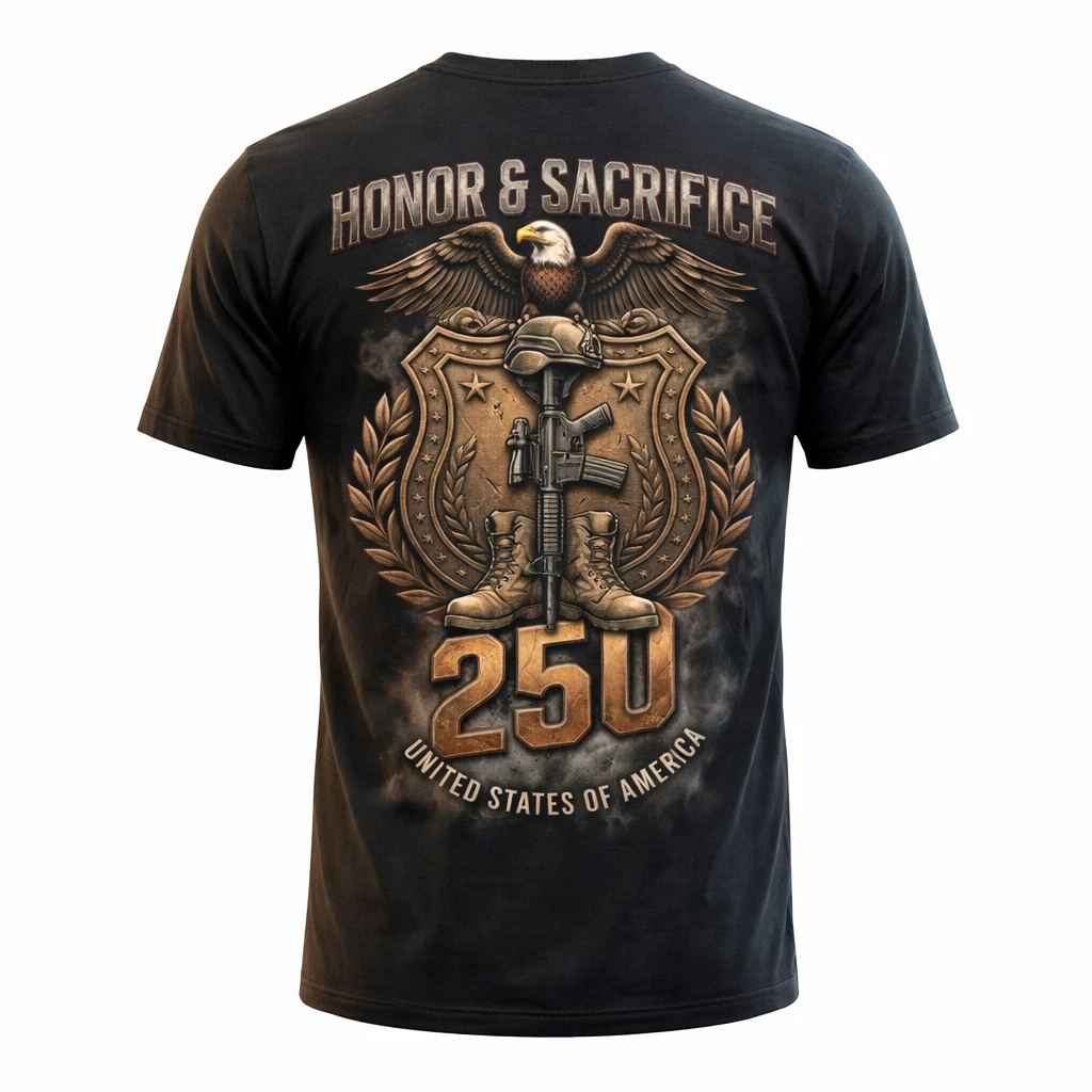 Veteran USA 250 Years, Honor and Sacrifice All Over Shirt