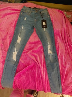 Fashion Nova Lift Me Up Booty Sculpting Distressed Skinny Jeans Light Blue