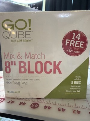 GREAT Accuquilt Go! Qube Mix & Match 8'' Block fabric cutting system.  # 55776