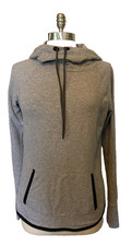 Athleta Sentry Hoodie Pullover Sweatshirt Gray Black Trim Athleisure Size Small