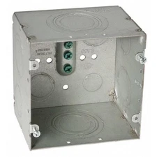 1Pc Electrical Box, 66.7 Cu In, Data Box Type, 2 Gangs, Steel, Square Shape