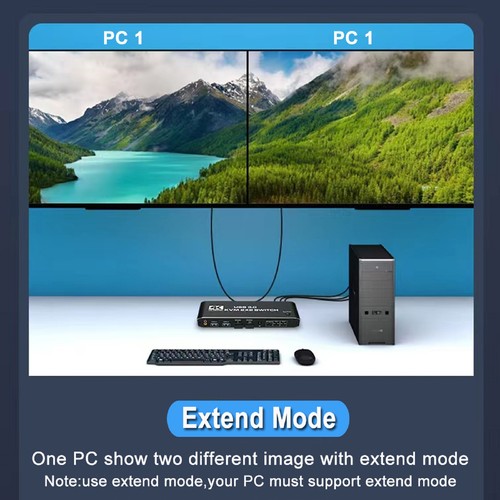 2 in 2 out HDMI KVM Switch Display USB 3.0 HDMI KVM Switch With Keyboard Hotkey - Photo 5/14