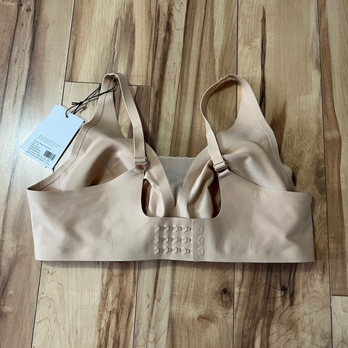 Knix Bra Shadow Mesh T-shirt Bra Nude Warm Sand Wireless Smooth Adjustable Sz XL - Picture 3 of 7