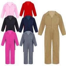 Kids Mechanic Boiler Suit Costume Long Sleeve Mechanic Coveralls Flight Suit