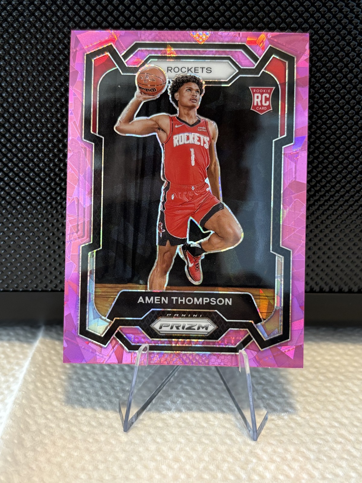 2023-24 Panini Prizm - Amen Thompson #150 Pink Ice Prizm (RC)
