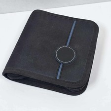 Black Vintage Cd / DVD Zipper Wallet Holds 24
