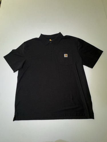 Carhartt Polo Shirt Mens XL Black Original Fit Pocket Workwear Casual Tee
