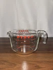 PYREX 64oz Measuring Glass 8 Cups Red Lettering 2 Quart Liter Batter Bowl USA