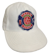 TEXAS Firemen Training School Hat Snapback Vintage 80s Cap Trucker