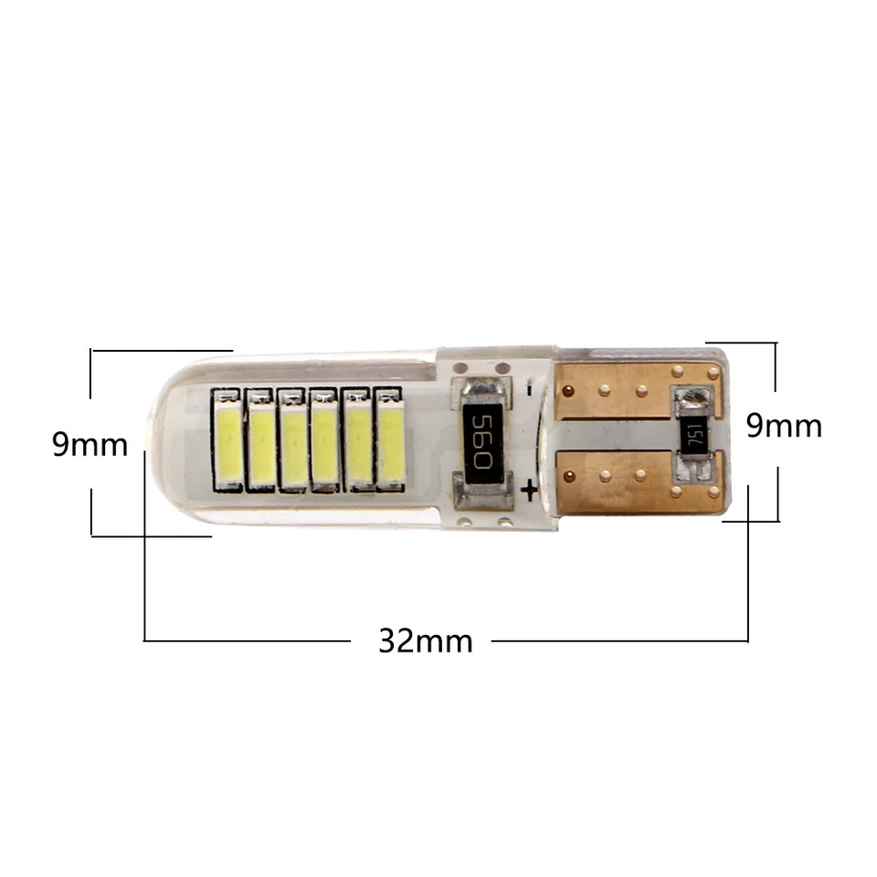 10Pcs T10 W5W 194 168 4014 12SMD Silica CANBUS ERROR FREE LED Light Bulbs 12V - Image 2 of 4
