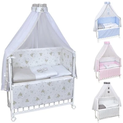 BABY-DELUX Baby Bettwäsche Set für Beistellbett Stubenwagen 6-tlg Kinderbettwäsche
