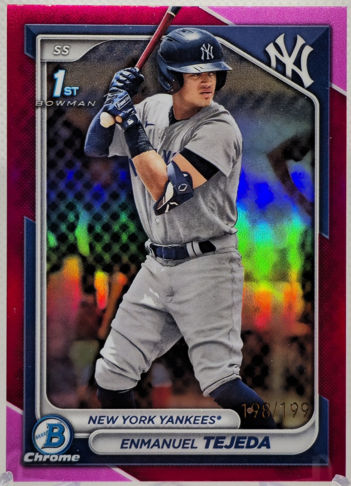 2024 Bowman Chrome Fuchsia Refractor Enmanuel Tejeda Rc #BCP-103 (198/199)