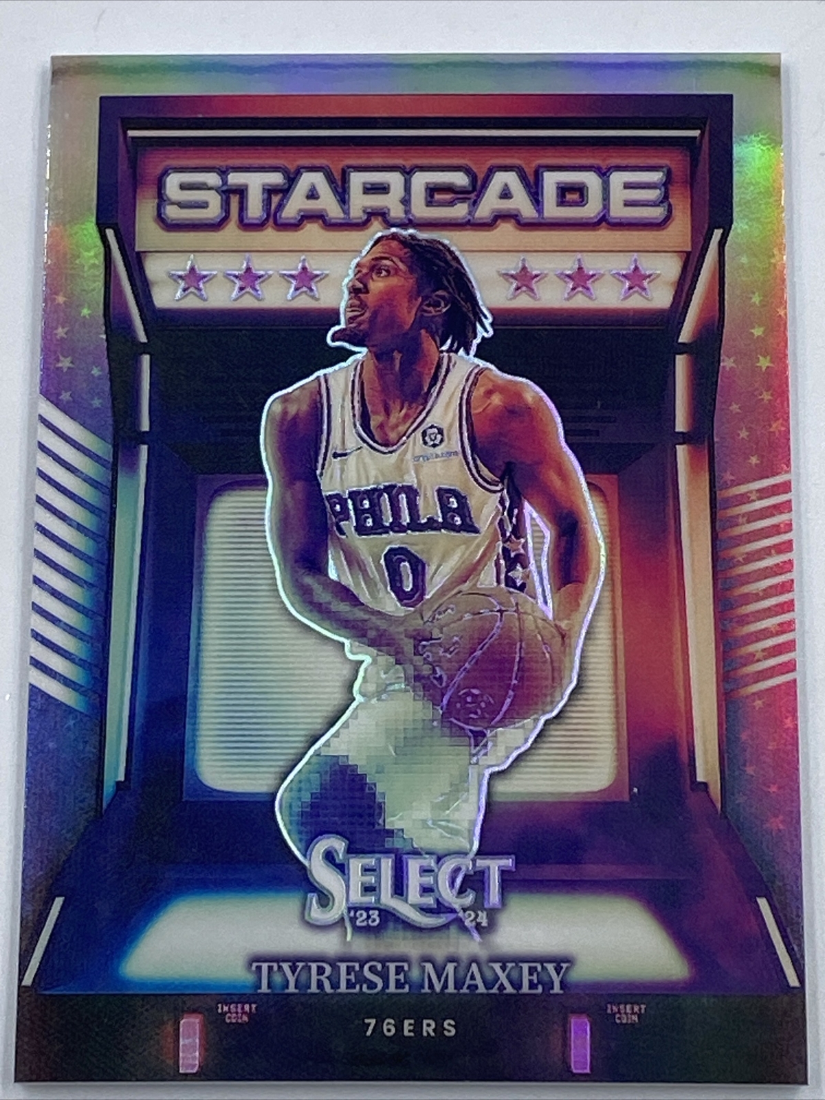 Tyrese Maxey 2023-24 Panini Select Basketball Starcade Prizm Parallel Insert #11