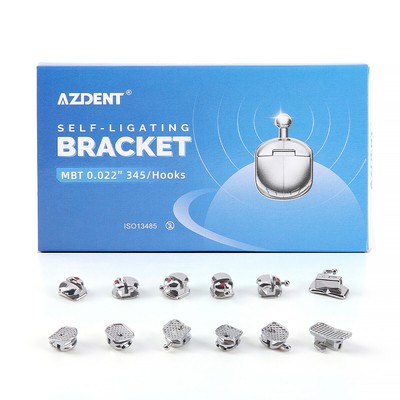 AZDENT Dental Ortho Spherical Monoblock Self-Ligating Brackets ROTH/MBT 0.22 345