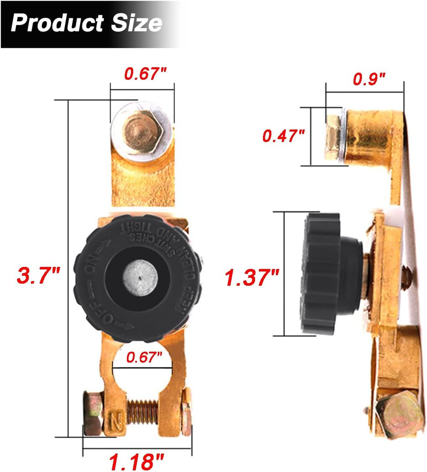2Pcs Top Post Battery Disconnect Switch Quick Disconnect Battery Cut