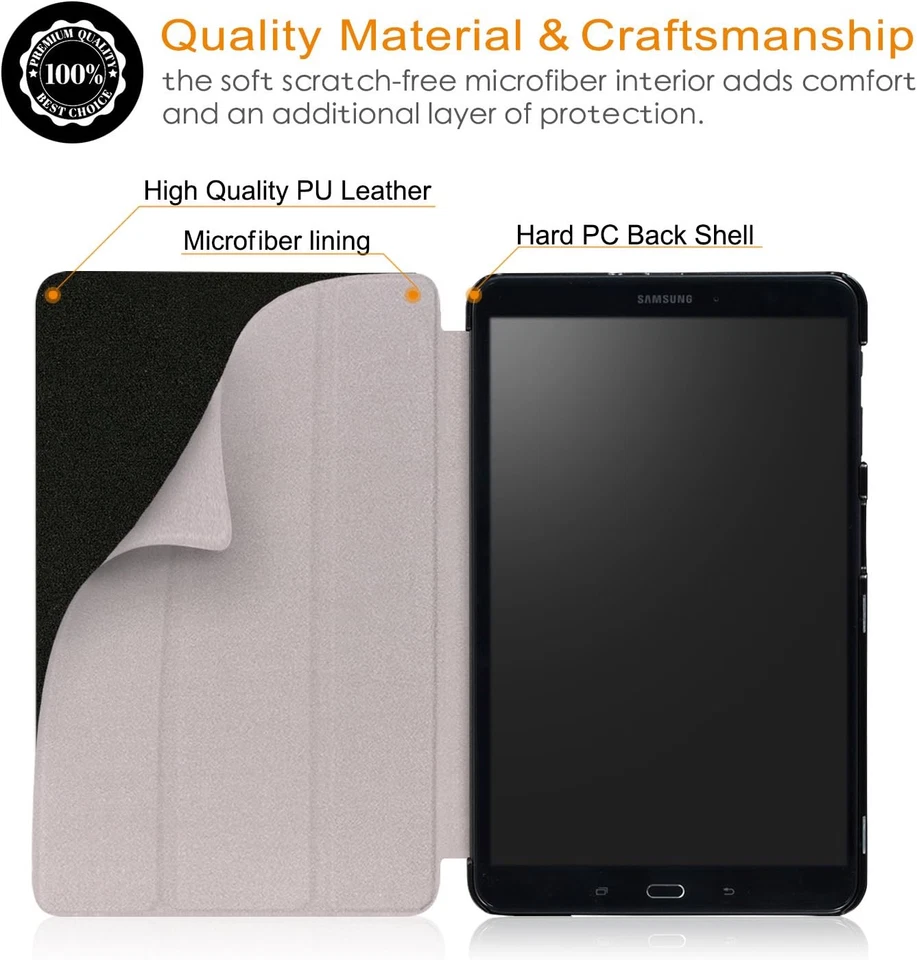 Custodia per Samsung Galaxy Tab a 10" 1 2016 SM-T580/T585 (A6) Ultra-Sottile Cov - Immagine 3 di 4