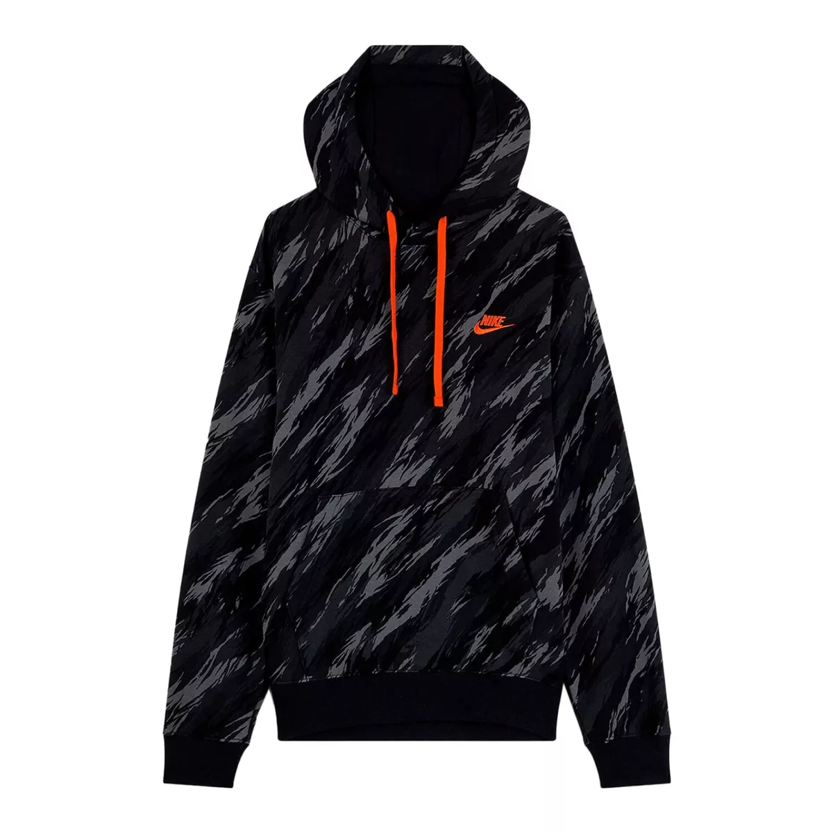 AUTHENTIC NIKE CLUB EMBROIDERED LOGO FLEECE AOP HOODIE DD5126 010